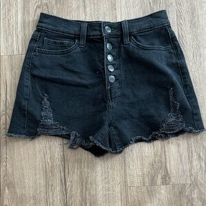 SO Black Distressed Jean Shorts